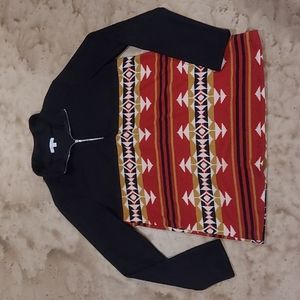 NWOT 3/4 zip Light Weight Aztec Fleece Size Large